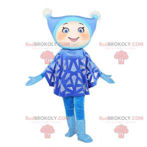 Girl mascot dressed in blue with a cap - Redbrokoly.com