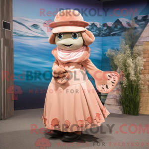Beige zalm mascottekostuum...