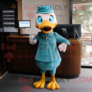 Teal Duck Maskottchen...