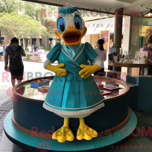 Teal Duck mascottekostuum...