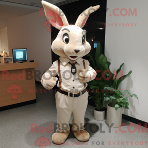 Beige Wild Rabbit maskot...