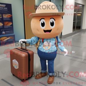 Peach Bagels mascot costume...