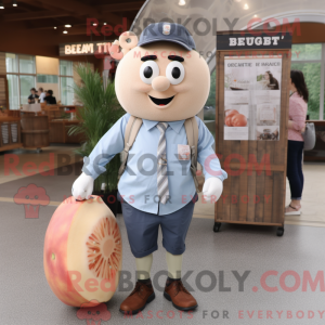 Peach Bagels mascot costume...