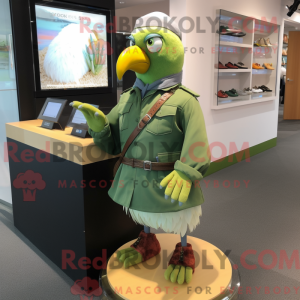 Máscara de pombo verde com...