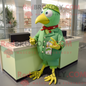 Máscara de pombo verde com...