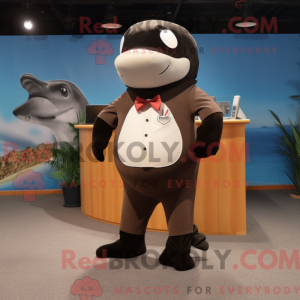 Brun Killer Whale maskot...