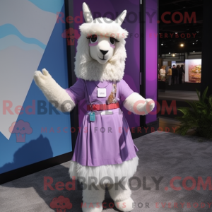 Lavendel Lama Maskot Drakt...