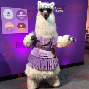 Lavendel Lama Maskot Drakt...