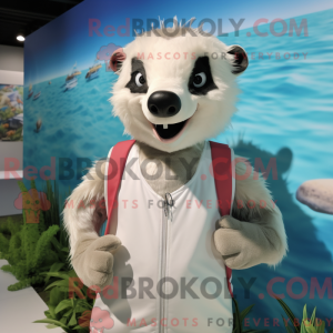 White Badger mascot costume...