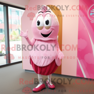 Pink Oyster maskot kostume...