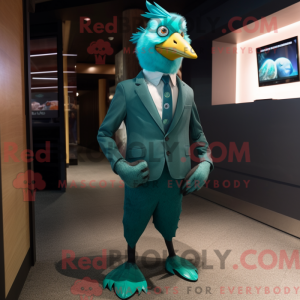 Teal Chicken Maskottchen...