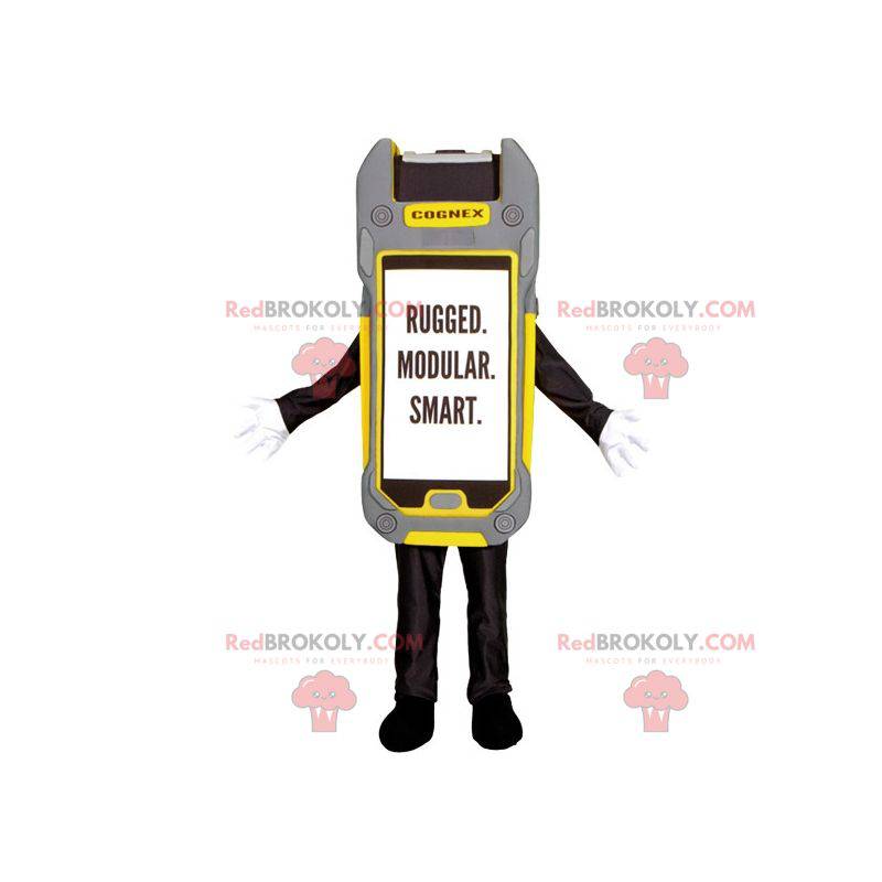 Mascot scanette gris amarillo y negro. Mascota Cognex -