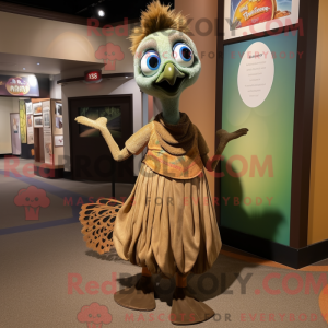 Tan Peacock mascottekostuum...