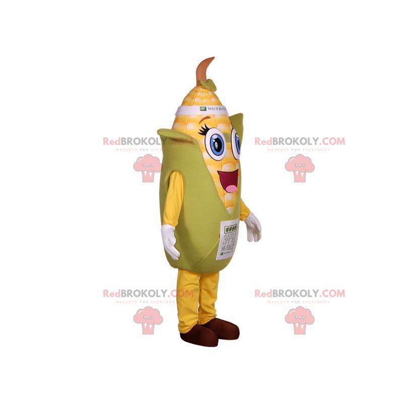 Giant corn ear mascot with blue eyes - Redbrokoly.com