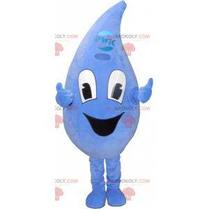 Mascota de gota de agua gigante y sonriente. Mascota de agua -