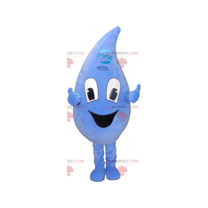 Riesiges und lächelndes Wassertropfenmaskottchen.