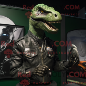 Grøn Allosaurus maskot...