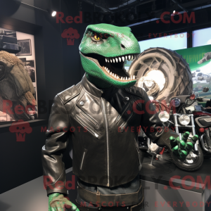 Green Allosaurus mascot...