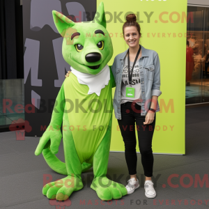 Lime Green Dingo mascot...