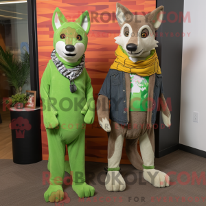 Limegrøn Dingo maskot...