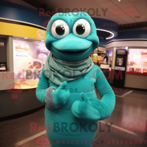 Teal Snake mascotte kostuum...