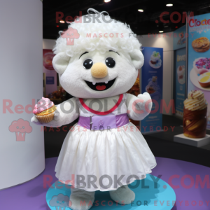Wit Cupcake-mascottekostuum...