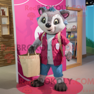 Magenta Badger maskot...