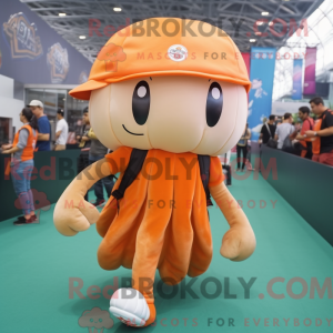 Mascotte de méduse orange...