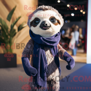 Navy Sloth maskotdraktfigur...