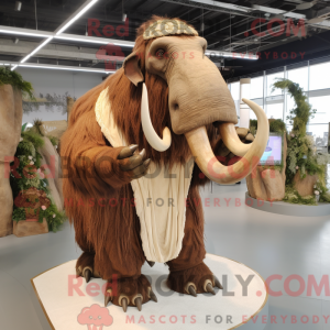 Brun Mammoth maskot kostume...