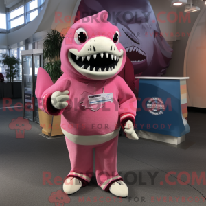 Rosa Megalodon Maskottchen...