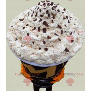 Chocolate drink mascot with whipped cream - Redbrokoly.com