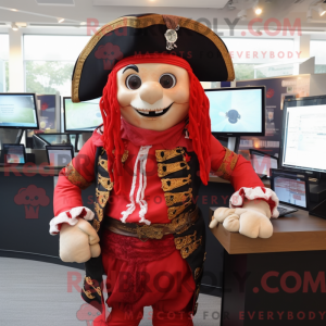 Rode piraat mascottekostuum...