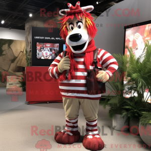 Rød Zebra maskot kostume...