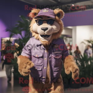 Purple Smilodon mascot...