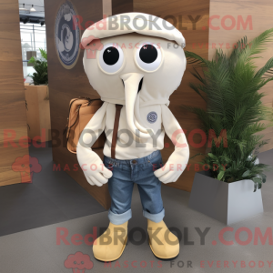 Cream Octopus maskot...