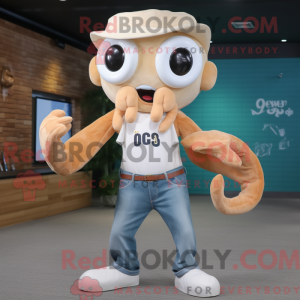 Cream Octopus maskot...