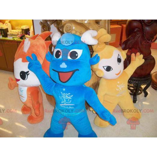 3 mascotte di personaggi colorati e sorridenti - Redbrokoly.com