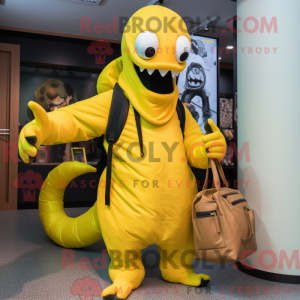 Gul Hydra maskot kostume...
