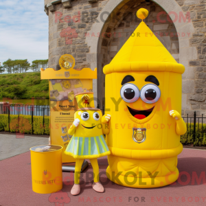 Yellow Irish Castle mascot...