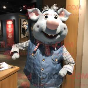 Silver Pig-mascottekostuum...