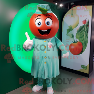 Cyan Tomato maskot drakt...