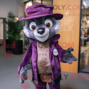 Lila Lemur Maskottchen...