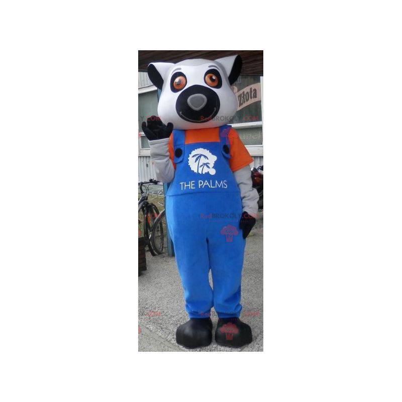 Riesiges schwarz-weiß graues Lemur-Maskottchen - Redbrokoly.com Riesiges schwarz-weiß graues Lemur-Maskottchen - Redbrokoly.com