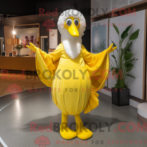 Gul svanemaskotdraktfigur...