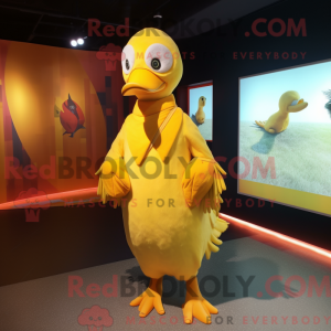 Yellow Swan mascot costume...