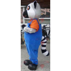 Riesiges schwarz-weiß graues Lemur-Maskottchen - Redbrokoly.com