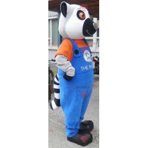 Riesiges schwarz-weiß graues Lemur-Maskottchen - Redbrokoly.com