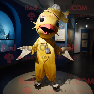 Gull Sverdfisk maskot drakt...