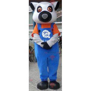 Mascote gigante de lêmure cinza preto e branco - Redbrokoly.com